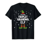 I'm The Triplet Grandma Elf Triplet Family Christmas T-Shirt