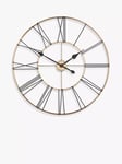 Thomas Kent Summerhouse Skeleton Roman Numeral Wall Clock, 80cm, Copper