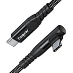 Câble USB C vers USB C,1m 60W type C vers type C,angle droit à 90 degrés,chargeur de charge rapide PD compatible avec Galaxy S22,S21,Mac-Book,i-Pad Pro,i-Pad Air (0,9 m,noir)