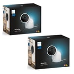 Philips Hue - 2x Secure Kamera Kablet med Bordstativ EU - White - Bundle