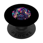 Cyberpunk Elfe Nuit Ville Aventure PopSockets PopGrip Adhésif