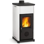 Nordica - Poele a' bois La Extraflame Tea avec revetement en acier porcelaine blanche 6,6 kw 189 m chauffable