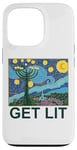 iPhone 13 Pro Get Lit Happy Hanukkah Menorah Candles Candelabrum Hebrew Case