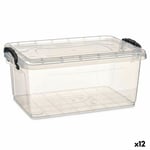 Förvaringslåda med lock Transparent Plast 8,5 L 23,5 x 15,5 x 37 cm (12 antal)