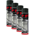 4 bombes de peinture - Carrosserie voiture - Racing - Noir brillant - 500ml