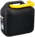 Dunlop Bidon Essence 10 Litres - Bidon Petrole et d'Eau - Certifié UN pour les Liquides Dangereux - avec Bec Verseur - Noir/Jaune