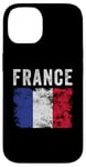 Coque pour iPhone 14 Drapeau de la France vieilli – Hommes, femmes, enfants – Drapeau français