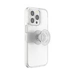 PopSockets: Coque PopCase pour iPhone 13 Pro avec un Support PopGrip Slide Repositionnable et une Poignée avec Top interchangeable - Clear