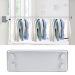 (Silver)Dual Lines Retractable Clothesline Clothes Drying Line For Indoor SG