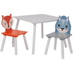 LIBERTY HOUSE TOYS Table And Chairs Set TFLH013 White 600 (W) x 600 (D) x 440 (H) mm