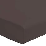 Home Linge Passion Drap Housse Chocolat 90x190 +30 cm 100% Coton 57 Fils (Label Oeko-Tex)