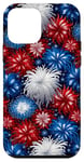 iPhone 12 mini Red, White, Blue Floral Fireworks Pattern Case