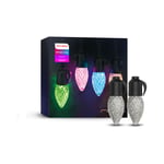 Groofoo - led Guirlande Guinguette Coloré,15M rgb Guirlande Lumineuse Extérieure et Intérieure,IP65 étanche,25 Dimmable Ampoules pour