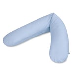 Julius Zöllner4661040317 Coussin d'allaitement, coussin de grossesse, rembourrage de flocons particulièrement agréable et souple Bleu uni Env. 180 cm