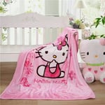 Barns liten filt Tecknad filt Coral Fleece Flanell Barnfilt Hello Kitty 100*140cm