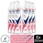 Sure Women Anti-perspirant 72H Nonstop Protection Deodorant, 250ml 6 Pack