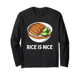 Cool Rice Design For Men Women White Food Cooker Rice Lover Long Sleeve T-Shirt