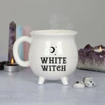 White Witch Cauldron Mug bone china witches brew soup moon stars cup Gothic gift