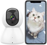 Camera Surveillance Wifi Interieur 2,4Ghz/5Ghz,1080P Camera Ip 360 °Compatible Alexa Google Home,Vision Nocturne,Suivi De Mouvement,Audio Bidirectionnel(1Pc)