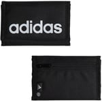 Adidas Wallet Velc Ro Tri Fold Linear Black Zipped Compartment Zip Sports Money