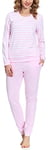 Merry Style Pijama Ensemble Haut et Bas Vêtement d'Intérieur Femme MS10-107 (Rose, L)