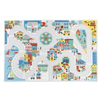 Janod Voiture Enfant-Thème Ville-Doux & Anti-dérapant-Motif Urbain-Tapis de Jeux Chambre Fille & Garçon-120 x 78cm-Lavable à la Main – A partir de 2 ans-J05910, J05910, Multicolore