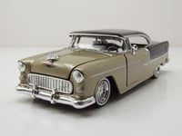 Chevrolet Bel Air Obtenir Low 1955 Or Noir Maquette de Voiture 1:24 MotorMax