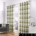 Fusion - Balmoral Check - Curtains, 168 x 183cm, Green