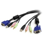 StarTech 6 ft 4-in-1 USB VGA KVM Switch Cable with Audio and Microphone - VGA KVM Cable - USB KVM Cable - KVM Switch Cable (USBVGA4N1A6) - tastatur /