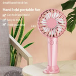 USB Rechargeable Mini Quiet Hand Fan 3 Speeds Strong Wind Portable Fan (Pink)