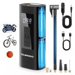 Pompe à Vélo Électrique 150PSI, YOUNGDO Compresseur à Air Portatif 6000mAh, Gonfleur Velo Portable, avec Lamp LED, pour Vélo, Moto, Balle