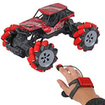 TURBO CHALLENGE - 4X4 Twist 360° - Turbo Drift - Rouge - 090097 - Télécommande Bracelet - 2.4 GHz - Prêt à Rouler - 1/16 - Musical et Lumineux - Métal - À Partir de 8 Ans