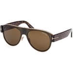 Lunettes de soleil Tom Ford  FT1074 LYLE-02 Lunettes de soleil, Gris/Marron, 58 mm