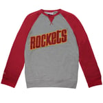 Mitchell & Ness Houston Rockets NBA Turf Fleece Crew Mens Sweater - Grey Cotton - Size Large