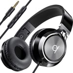 Casque Audio Filaire avec Micro,Premium Pliable Casque Réduction de Bruit Active,Contrôle du Volume pour PC,Téléphone Portable et Tablette,Son Stéréo,Fil Aux Jack 3.5 mm CL750