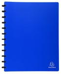 Exacompta - Réf. 86362E - Carton de 4 Protège-documents amovible à anneaux avec 30 pochettes grainées détachables - 60 vues - pour A4 - dim 24,5 x 31 cm - couverture rigide opaque - couleur bleu