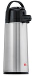 Melitta Bouteille isotherme à pompe, 2,2 litres, env. 18 tasses, piston en acier inoxydable, acier inoxydable, argent/noir