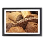 Big Box Art Bakery Bread Rolls (1) Framed Wall Art Picture Print Ready to Hang, Oak A2 (62 x 45 cm)