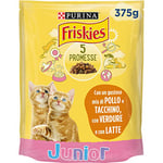 Purina Friskies Croquettes Chats Kitten, Nourriture pour Chatons avec Poulet, Dinde, Lait et légumes, 12 boîtes de 375 g