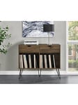 Novogratz Concord 2 Drawer Side Table/Turntable Stand - Walnut