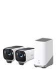 eufy eufyCam S3 Pro 4K Ultra HD Smart Security Camera with Solar Panel, Pack of 2, with HomeBase S380, White