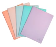 Exacompta - Réf. 88460E - Carton de 12 Protège-documents Aquarel - 40 pochettes cristal lisse - 80 vues - pour A4 - dim 24 x 32 cm - couverture en polypro semi-rigide - couleurs pastels assorties