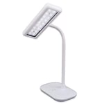 Briloner Leuchten - Lampe de bureau à LED, lumière du jour 6500 Kelvin, 800 lumen, 7,5 Watt, cou orientable et pivotant, blanc, 44 x 23 x 12 cm