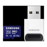 SAMSUNG Samsung PRO Plus microSD Card 256GB + USB Card Reader (2023) MB-MD256SB/WW