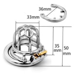 Luckly77 3.3cm Anti-derailment Round Waterproof Chastity Lock Penis Ring Anti-fall Off Anti-cheating Chastity Device Alternative Toy Dress (Size : L)