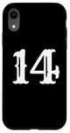 iPhone XR Number 14 in white large bold American west style font Case