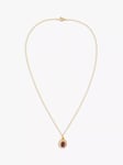 Susan Caplan Pre-Loved Edwardian Revival Gold Plated Swarovski Crystal Oval Pendant Necklace, Dated Circa 1980s, Gold/Amethyst