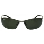 Ray-Ban Womens Sunglasses Top Bar 3183 Gunmetal Polarized Green 004/9A - Grey - One Size