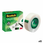 Ruban adhésif Scotch Magic Transparent Blanc 19 mm x 33 m [12 Unités]