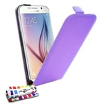 ETUI FOLIO A RABAT SAMSUNG GALAXY S6 EDGE OPEN FLIP VIOLET ECO-CUIR (PU)